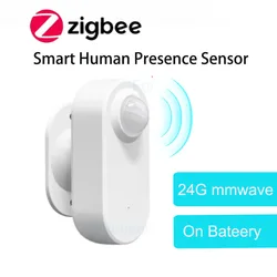 Zigbee Human Presence+ PIR Motion Detection Sensor Luminance Detector Battery operated Support Zigbee2mqtt Home Assistant