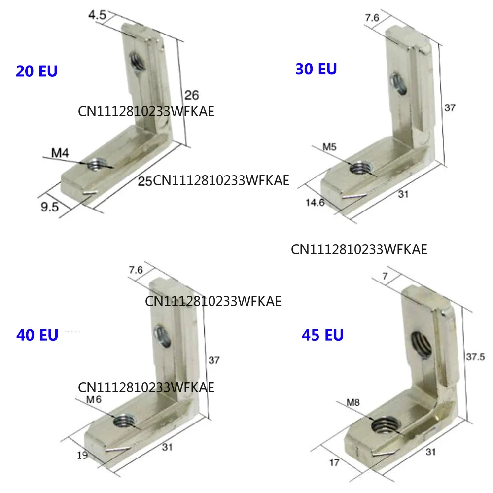 10PCS T Slot L-Shape Aluminum Profile Interior Corner Connector Joint Bracket for 2020 3030 4040 4545 EU Alu-profile with Screws view 4