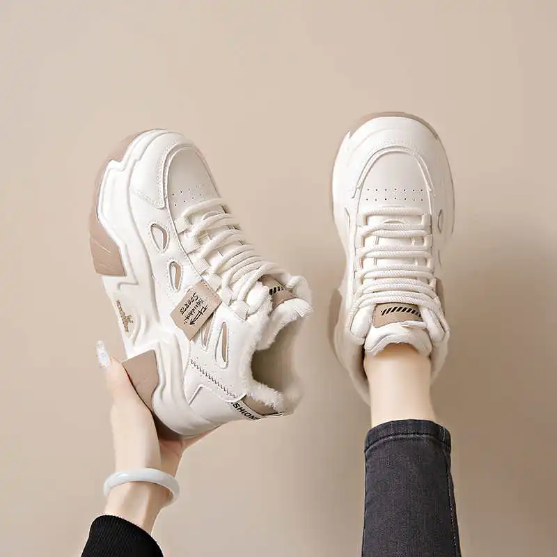 

PU Leather Desert Color Womans Sneakers 46 Running Vulcanizing Adult Shoes Sport Tnis Tenisky Hit Shoose 0 Tene Runing