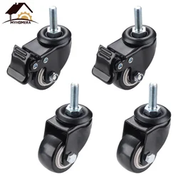 4 Pieces Furniture Caster 200kg Heavy Duty 360 Rotatable 1.5 inch M8 Screw Castor Wheels Industrial Machine Warehouse Restaurant