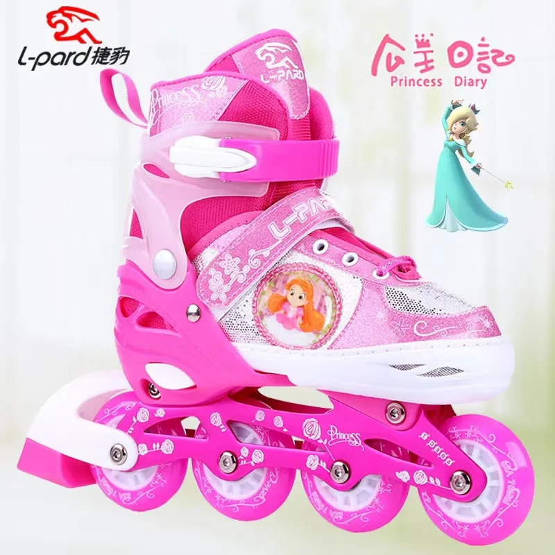 

Children's Single Row Roller Skates Shoes, Toddlers 3-4-5-8-10 Years Old Flash, Adjustable Inline Skating Protective Gear Set