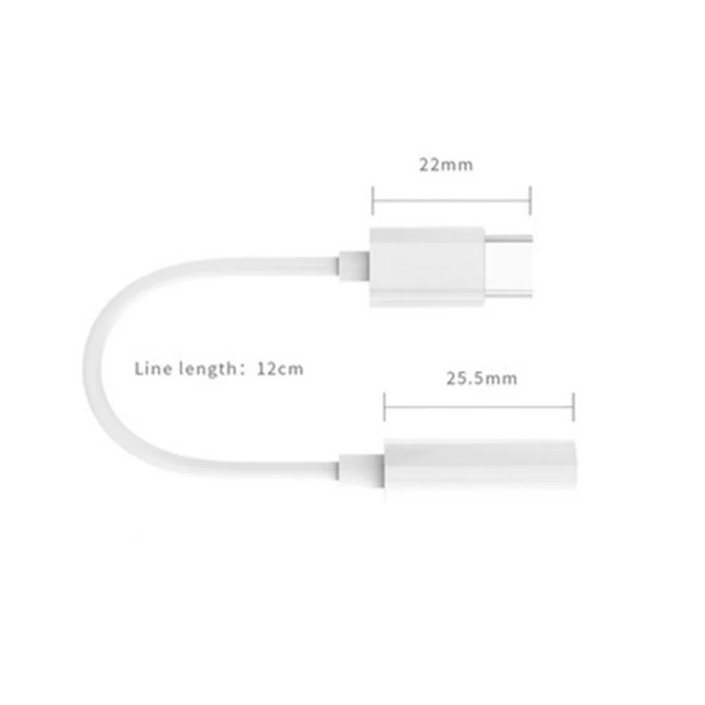 2 Pcs Headphone Adapter Usb-c to 35 Aux Audio Female Jack Type-C 35mm Earphone Cable