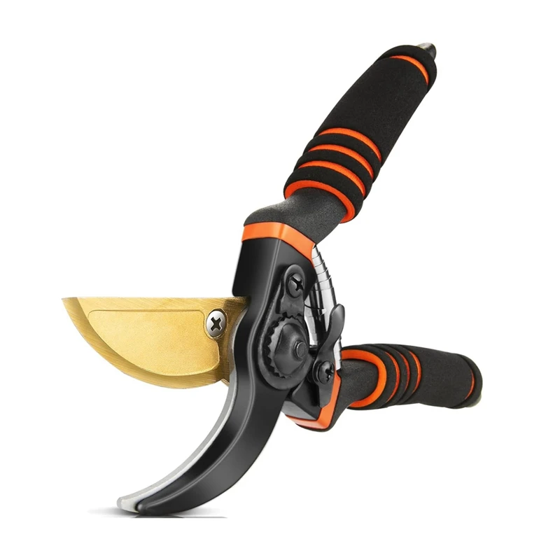 HLZS-Pruning Shears, Garden Shears - Professional Quality SK5 Steel Titanium Bypass Pruning Shears