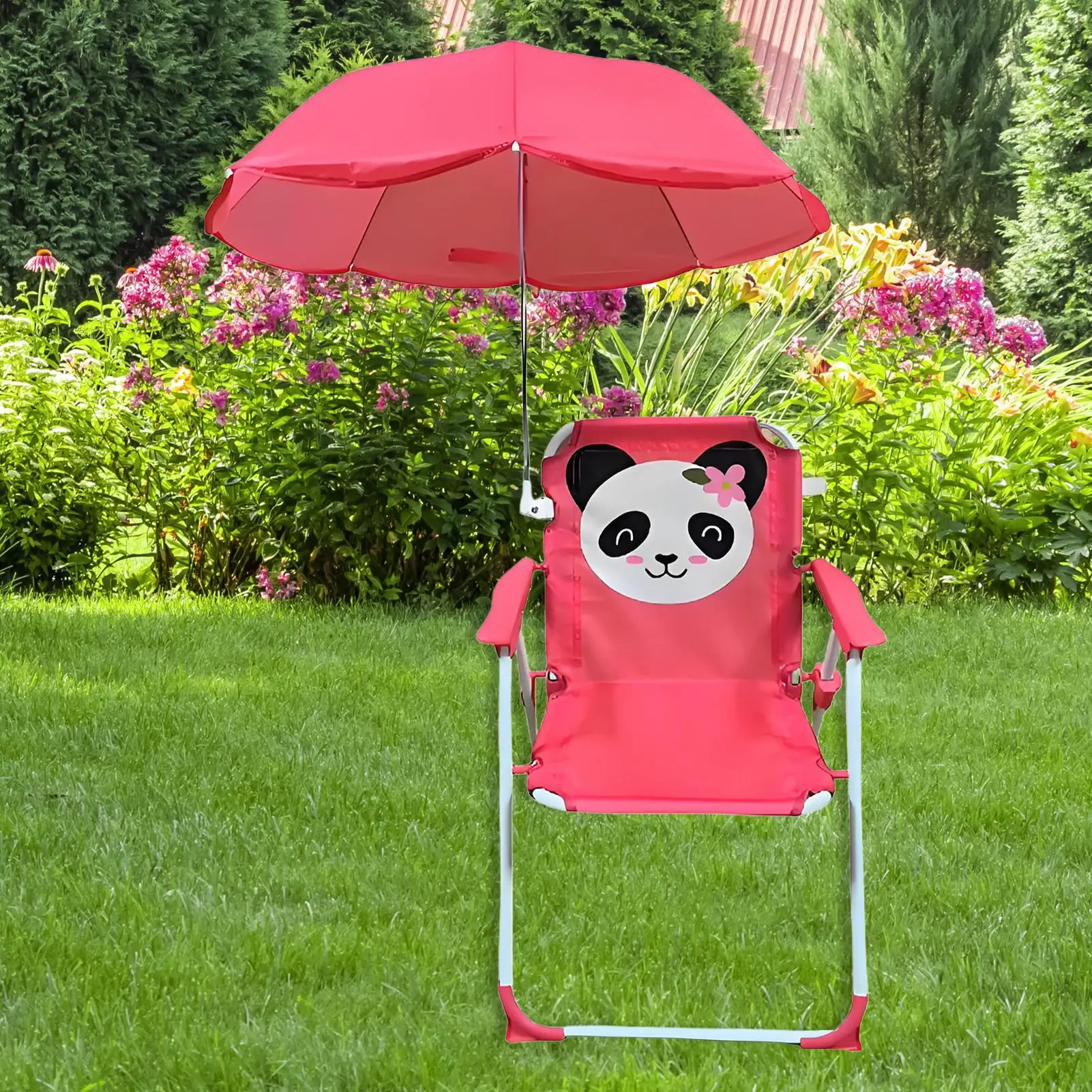 كرسي أطفال مع مظلة قابلة للطي مقعد حديقة مقاوم للرمل والرياح وخفيف الوزن كرسي أطفال محمول لقضاء العطلات في الفناء الخلفي للنزهة