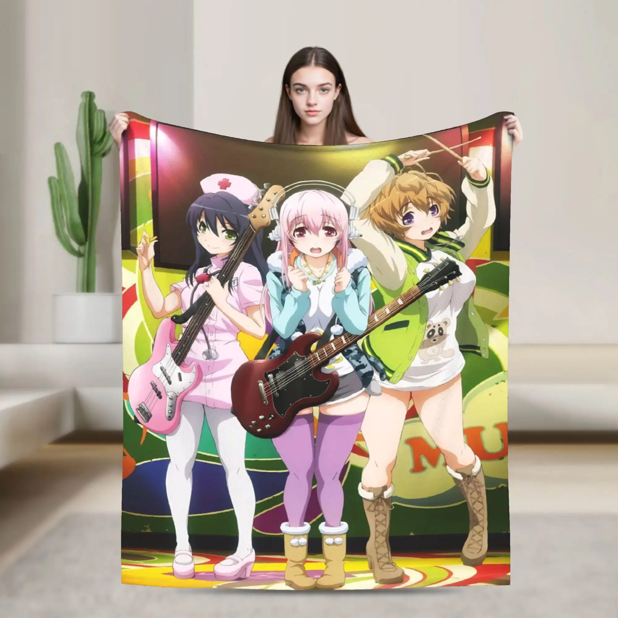 Amine S-Sonicos Gril Blankets  Flannel Funny Soft Throw Blankets for Home Decoration