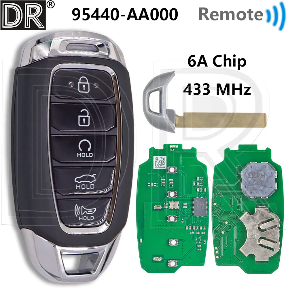 Great 95440-AA000 6A Chip 433MHz MBEC5FOB2004 Proximity Car Remote Control Key For Hyundai Avante CN7 Elantra 2021 2022 2023