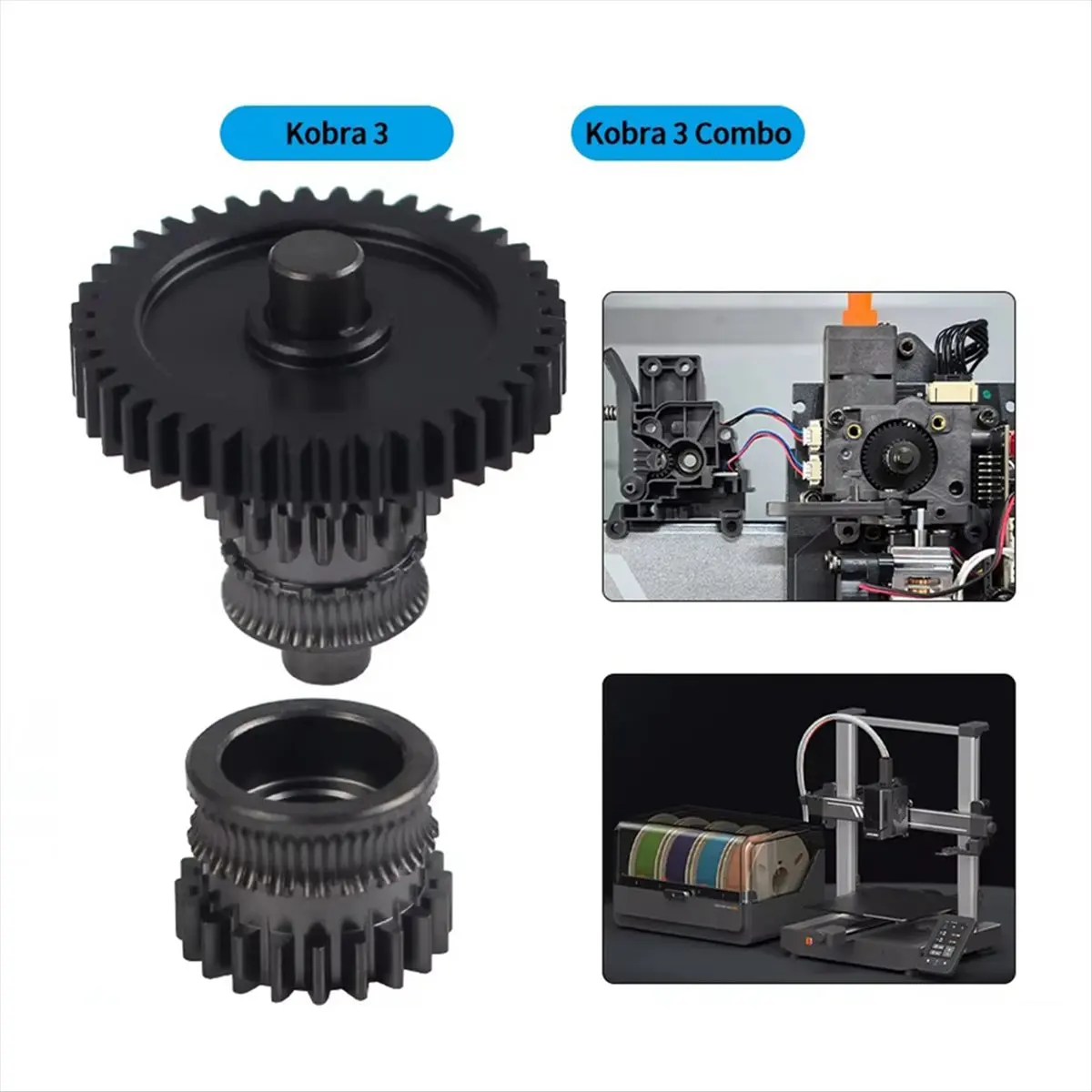 A85P Nano Coated Gear Kit Hardened Steel Higher Precision One-Piece Gear Kit for Kobra3 Combo Extruder for Anycubic Kobra 3