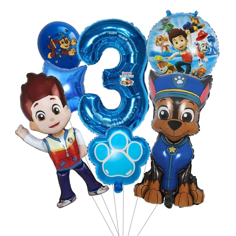 Cartoon Paw Patrol themed party decoration supplies Rescue dog aluminum foil balloon childrens Party Decoration & Supplies gift view 3