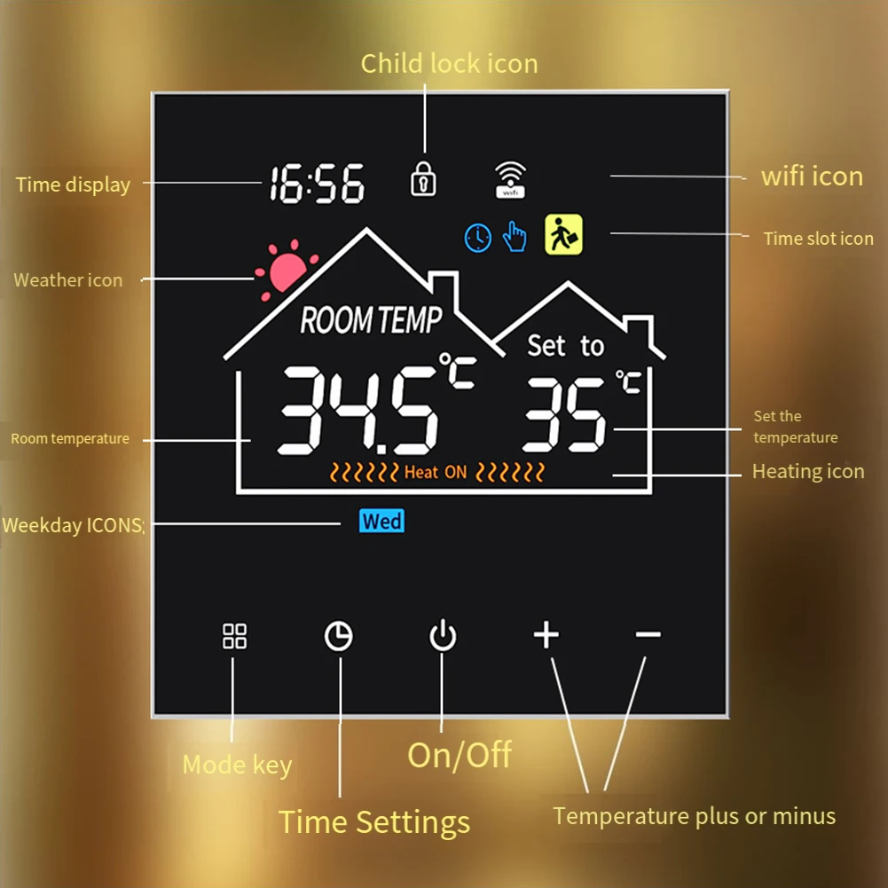 Sleek Design Smart Wifi Wireless Thermostat Perfectly Integrating into Modern Homes While Managing Energy Consumption