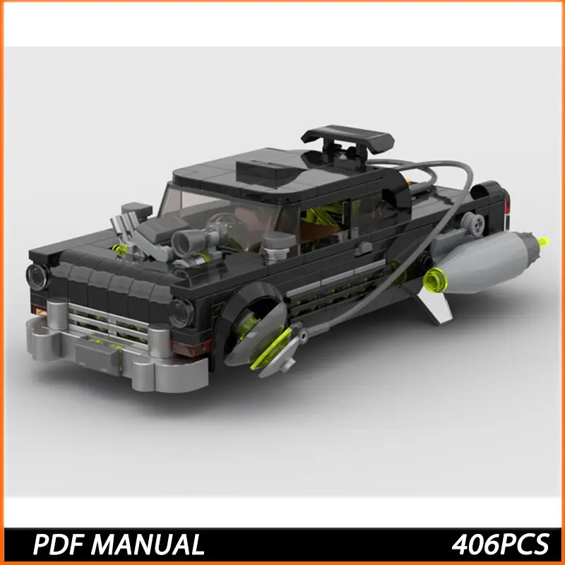 Hot MOC City Champions 1955 Chevrolets Bel Air Hover Car Supercar Building Blocks Creative Racing Garage Toys Brick Kids Gift