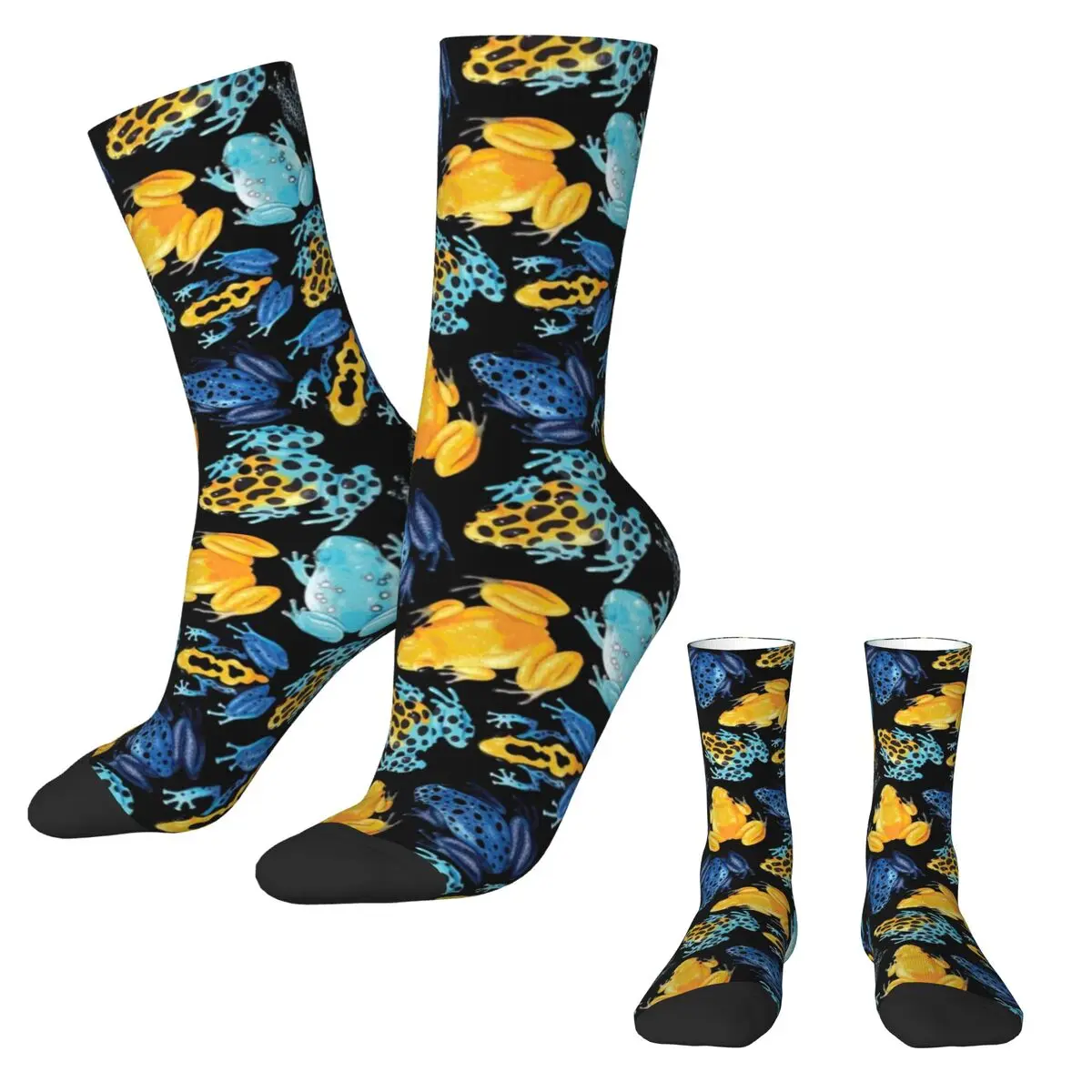 Colorful Frog Print Socks Tropical Animal Elegant Stockings Couple Breathable Running Sports Socks Winter Design Non Skid Socks