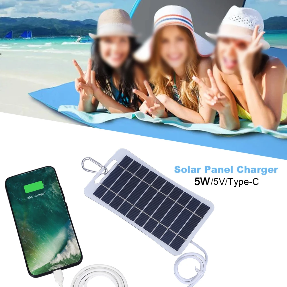 5W 5V Solar Panel Outdoor Mobile Phone Power Bank Charger With USB Output Small Size Portable Emergency-Solar Battery Charger