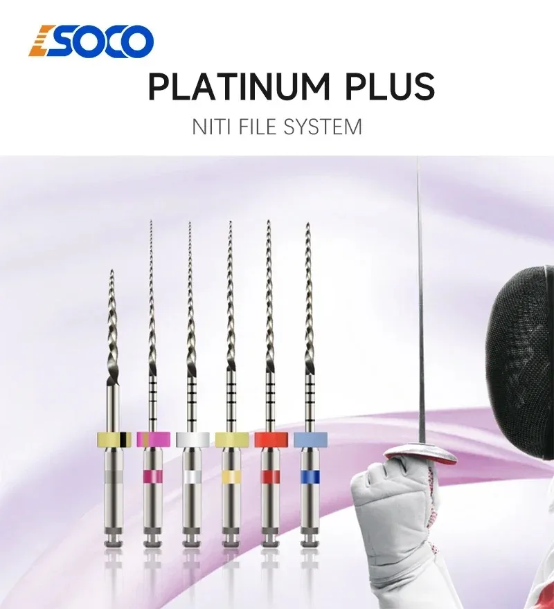 

SOCO Plus 6Pcs/Box Activated Endodontic Root Canal Files Heat Activated Rotary Files Dental Endodontic Treatment Rotary Tools