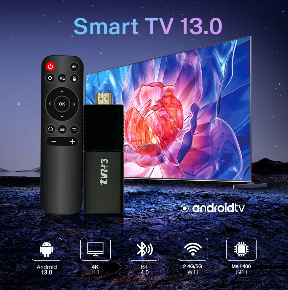 2025 Android Stick R3 for Fire TV Stick 4k HD Dual Wifi TV Stick for Hotel Room Streaming TVR3 Smart TV Accessory