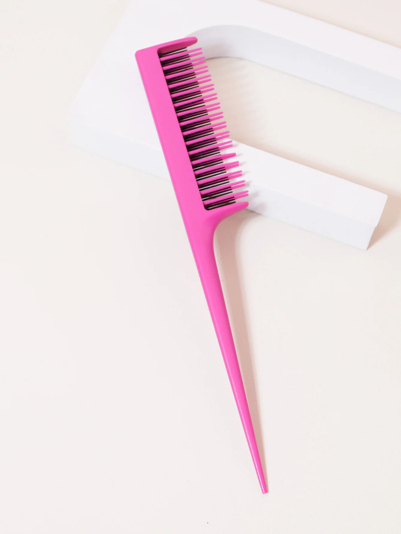 Three layer comb, styling tool, structured layered mouse tail comb, used for combing the back roots, evening styling