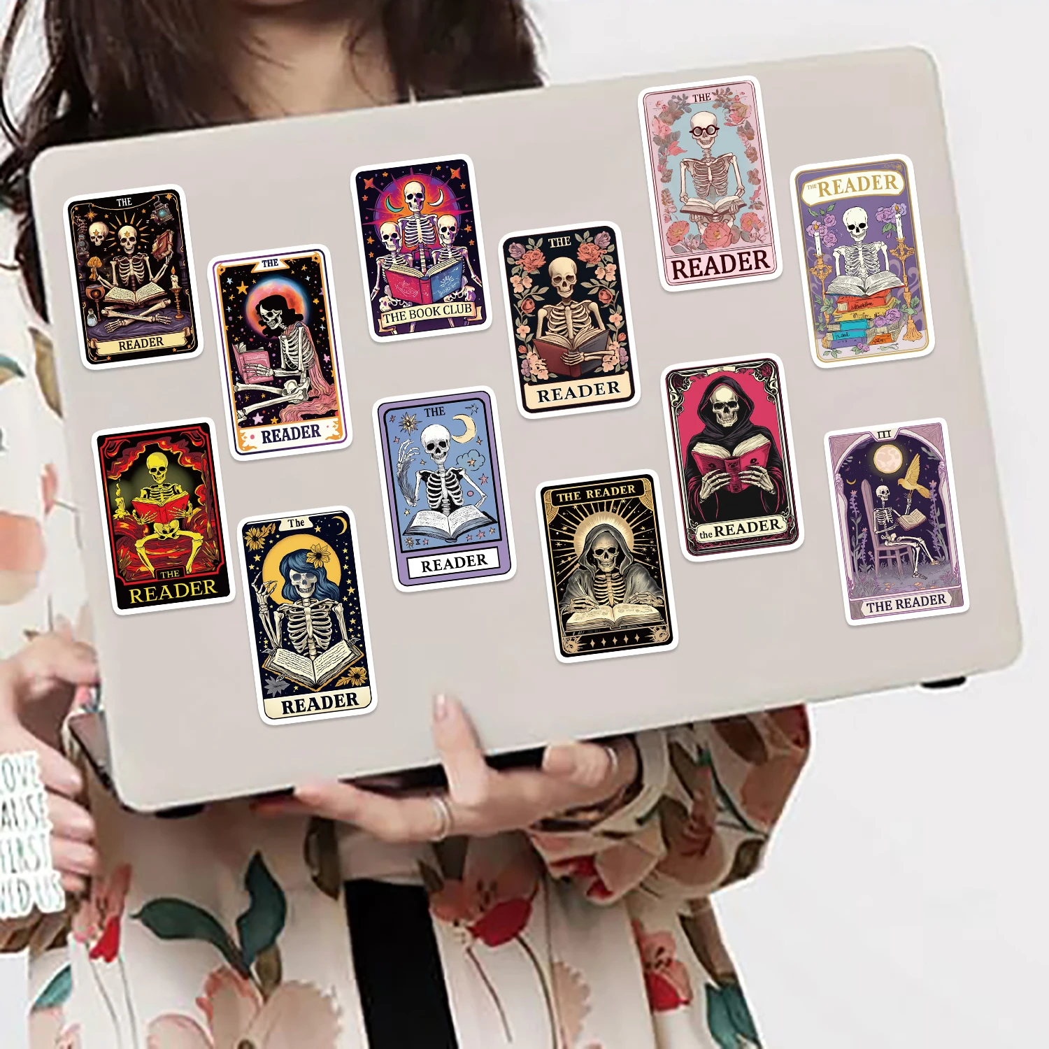 50PCS Creative The Reader Dusty Tarot Card Decorative Stickers Phone Cases Laptop DIY Personalized Waterproof Stickers