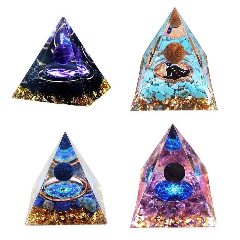 Crystal Pyramid  Exquisite Clear Moonstone Orgone Pyramid For Anti-stress, Calmness, Growth, Strength Healing Crystal Gemstone