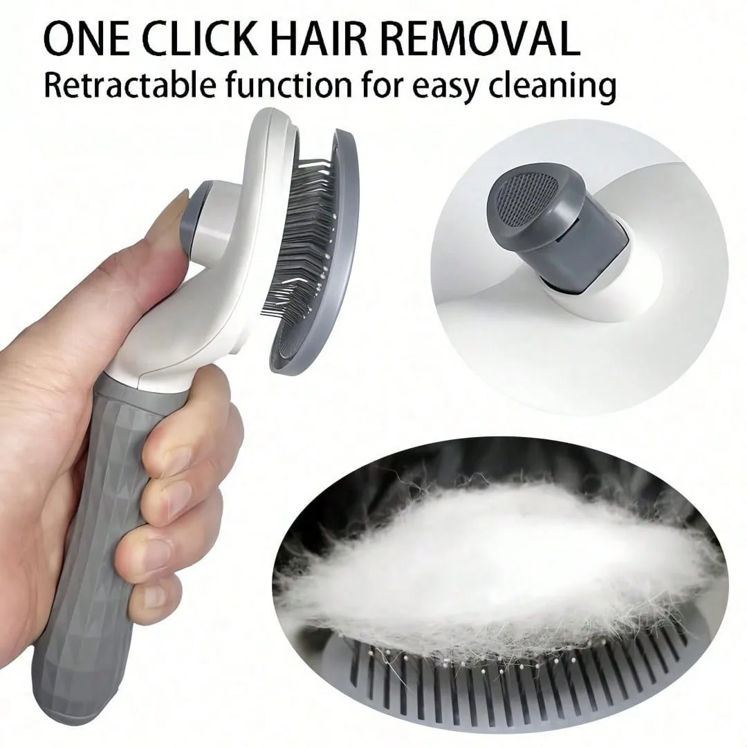 1PCS Pet Hair Removal Comb - Easy To Clean Pet Grooming Brush - One Click Hair Removal, Knot Removal, Reduce Shedding, and Improve Fur Health image 3