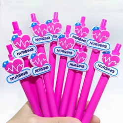 10PCS Doctor's Pens in Pink Series, Medical Neutral Pens, Solid Color Medical Nursing Day Series, Random Style Ballpoint Pens.