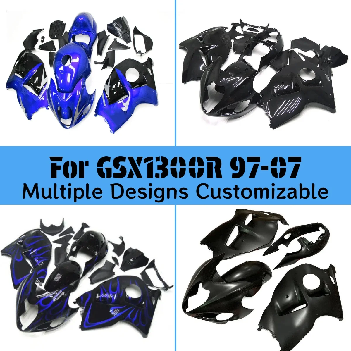 

Комплект обтекателей GSX 1300R 1997-2007, комплект обтекателей для мотоциклов послепродажного обслуживания, кузова, панель, подходит для GSX1300R 97-07