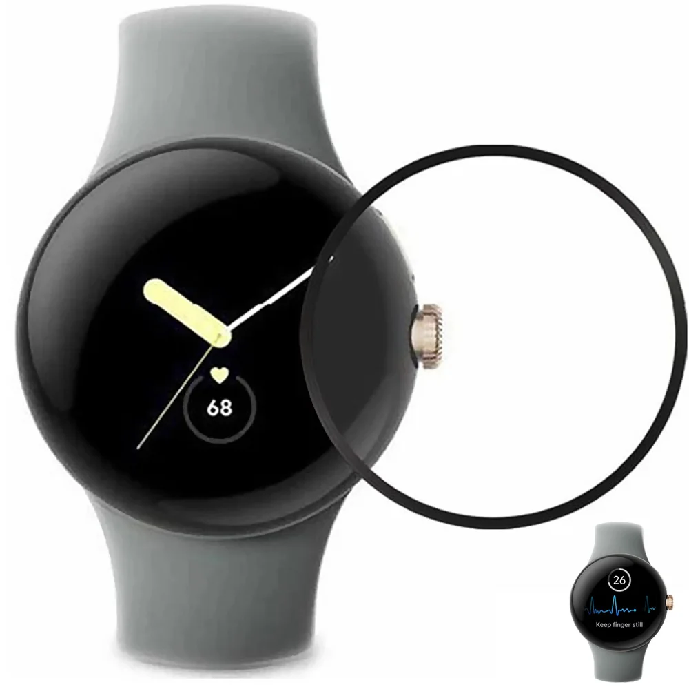 3D Curved Protective Film For Google Pixel Watch Soft Edge Display Screen Protector Pixel Smartwatch Full Cover Film Accessories