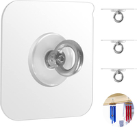Stainless Steel Ceiling Hook Strong Self-adhesive Circular Screw Kook Household Storage Decoration Hook