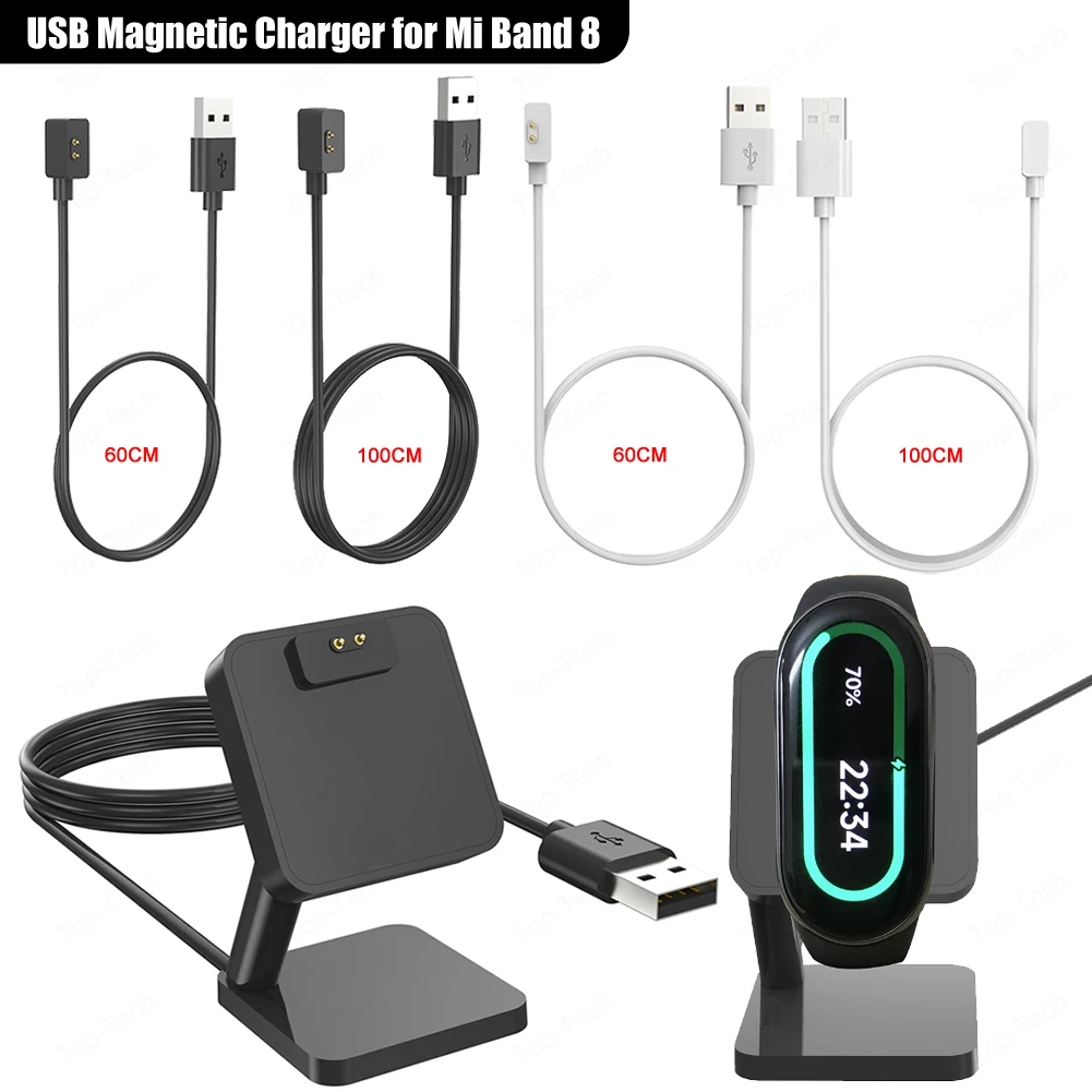 USB Magnetic Charger Replacement Wrist Watch Charging Cable Accessories Smartwatch Charging Wire Equipment for Xiaomi Mi Band 8