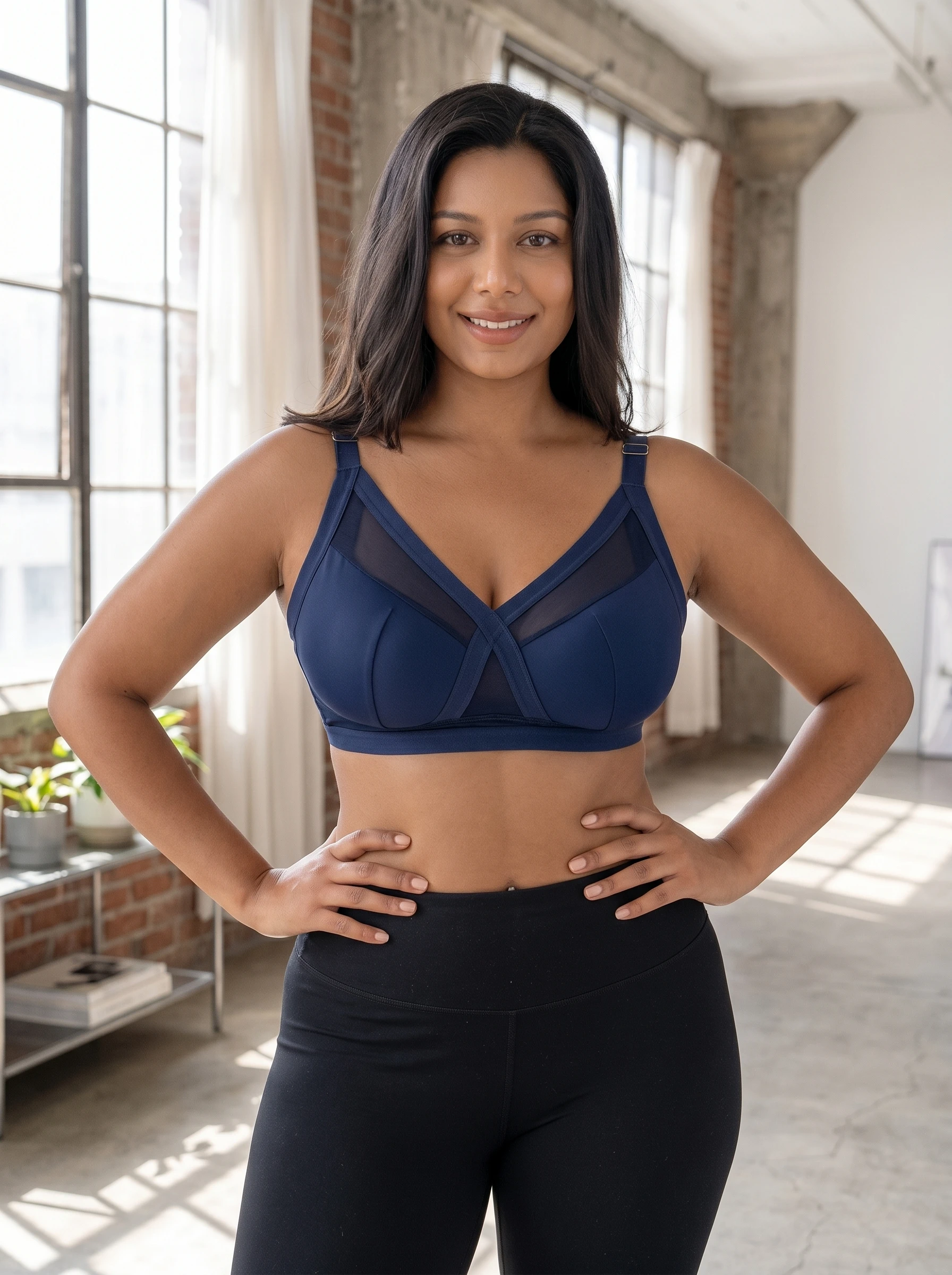 Sujetador Deportivo de Copa Completa Talla Grande Sin Varillas con Diseño de Tirantes Cruzados en la Espalda para Gimnasio, Yoga, Correr, Ejercicio, Top Acolchado Activewea MR3678