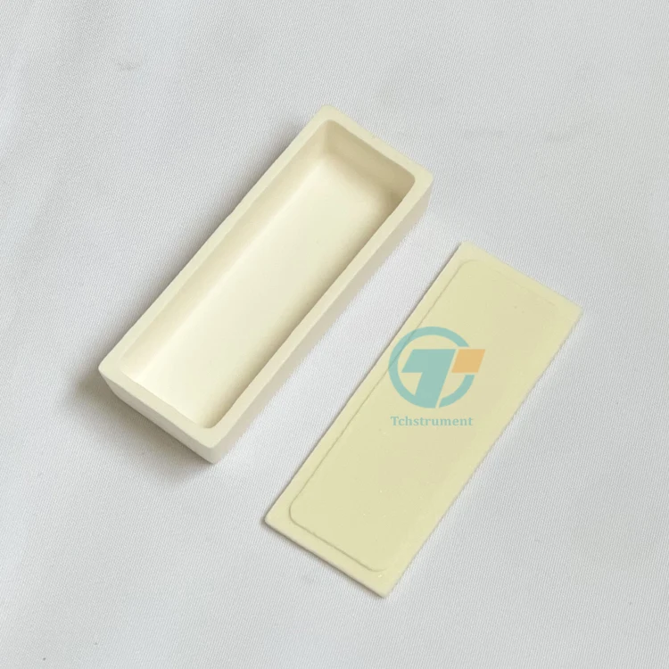 

100*40*20mm alumina ceramic boat crucible with lid , alumina boat