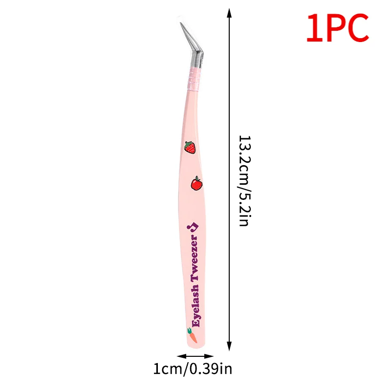 1PC False Eyelash Tweezers Lash Extension Stainless Steel Scrapbook Sticker Tape Picking Straight Head Elbow Tweezers DIY Crafts