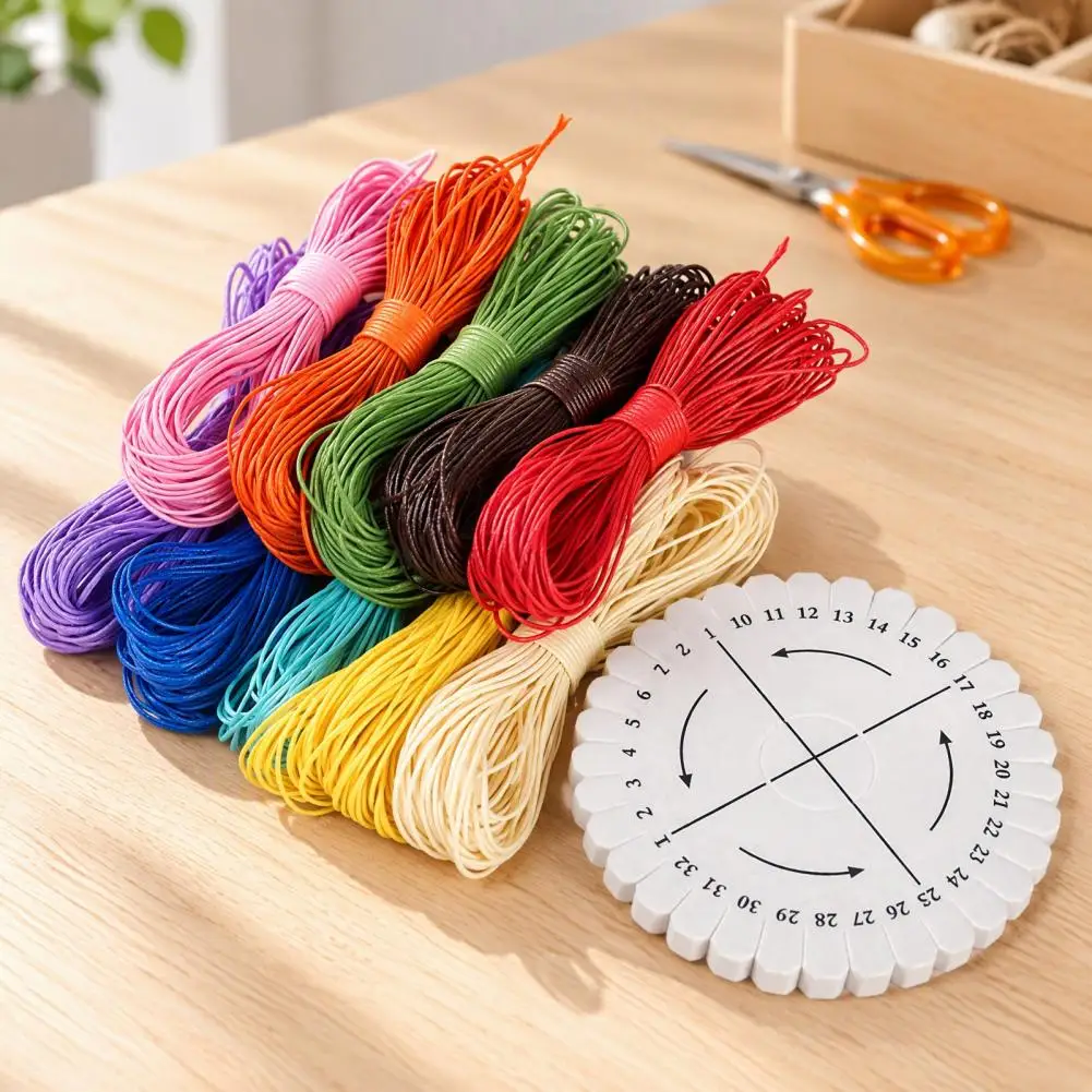 Bracelet Weaving Tool Bracelet Making Kit Wax String Kit for Necklace Making 10-color Waxed Thread Set Braiding Tool Wax for Diy