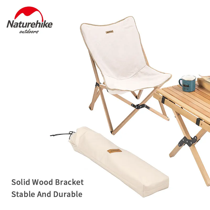 

Naturehike Folding Camping Chair Wooden Ultralight Portable Oxford Cloth Fishing Chair Steady Outdoor Travel Daily Leisure