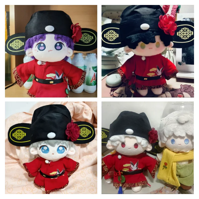 Love and Deepspace 20cm Doll Clothes Examination Champion Hat Ancient Red Hanfu Suit Stuffed Plushies Doll Accessories