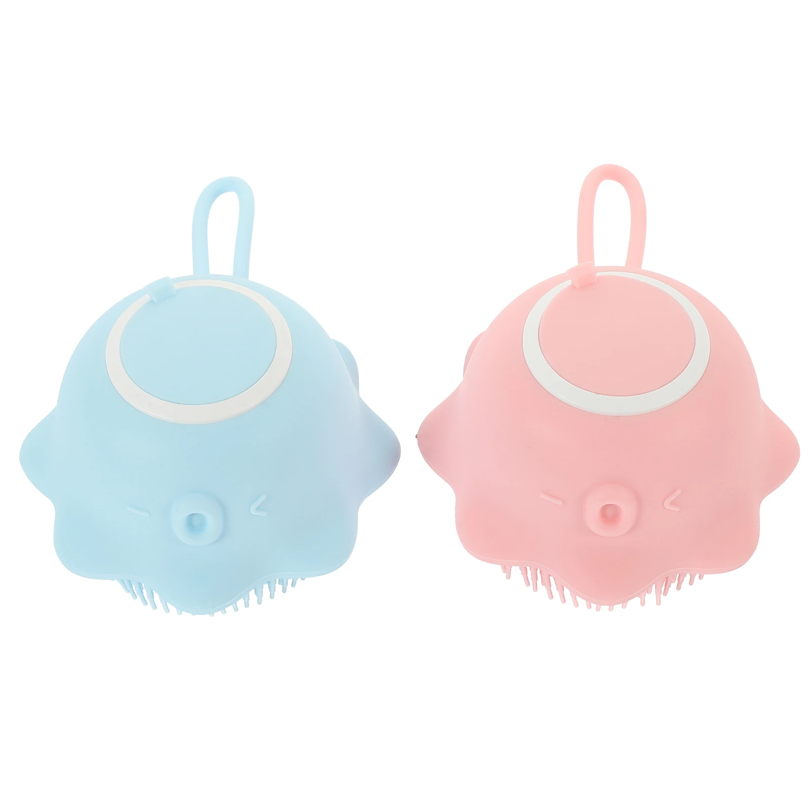 

2pcs Bath Brush Shower Silicone Scrubbers Bathing Baby Body Shampoo Massage Gel Holder