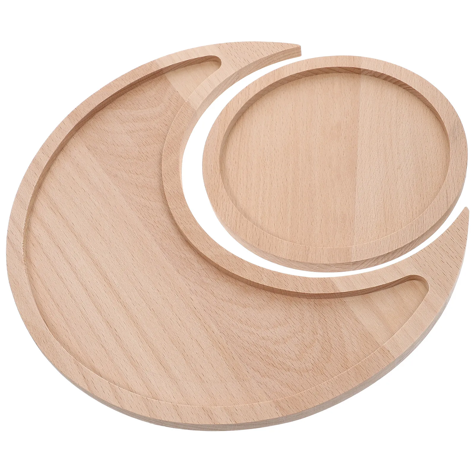 

2Pcs Natural Wood Jewelry Plate Theme Exquisite Display Tray for Essential Oils Stones Rings Bracelets Decorative