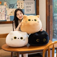 Gift 10/30CM Black Cat Plush Pillow Cartoon Cat Head Cuddly Pillow Cushion Doll Small Pendant Girl