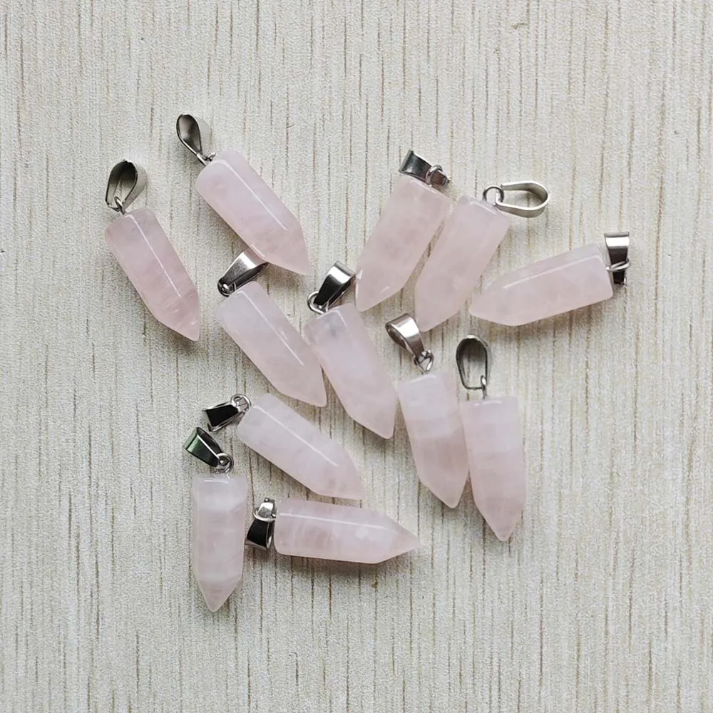 

2018 trendy natural stone hexagonal pillar pendants for necklace jewelry making 20pcs/Lot wholesale Free shipping