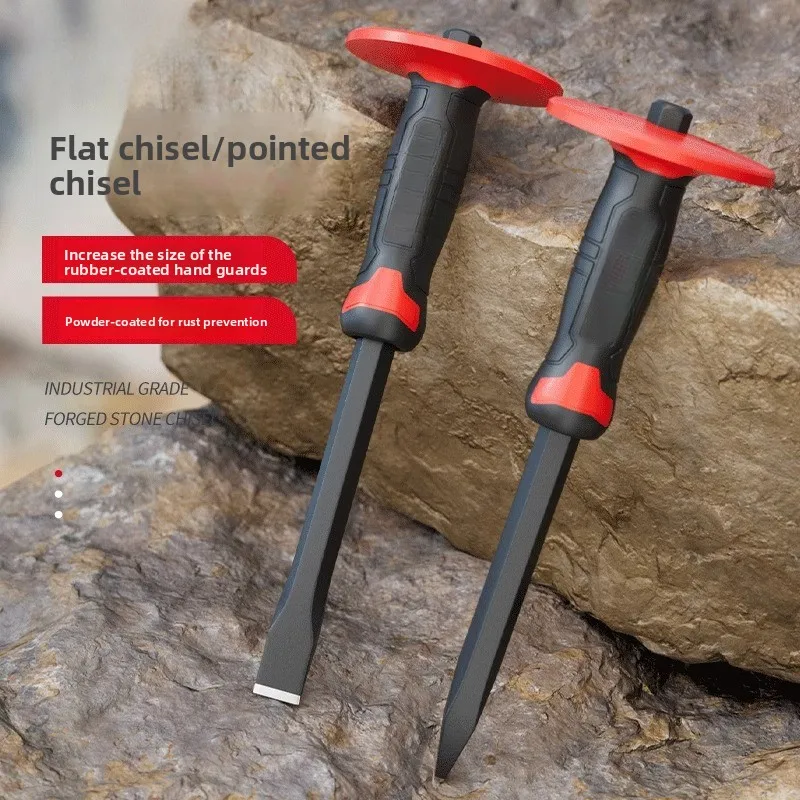 Alloy Chisel Tungsten Steel Flat Pointed Chisel‑Vanadium Steel Concrete Stone Masonry Woodworking Breaking Demolition Han