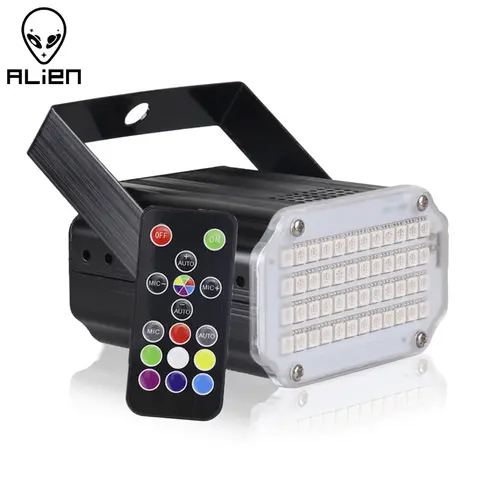 ALIEN 48 RGB UV LED DJ Disco Sound Activated Stage Lighting Effect Party Holiday Club Strobe Flash Lights With Remote Control
