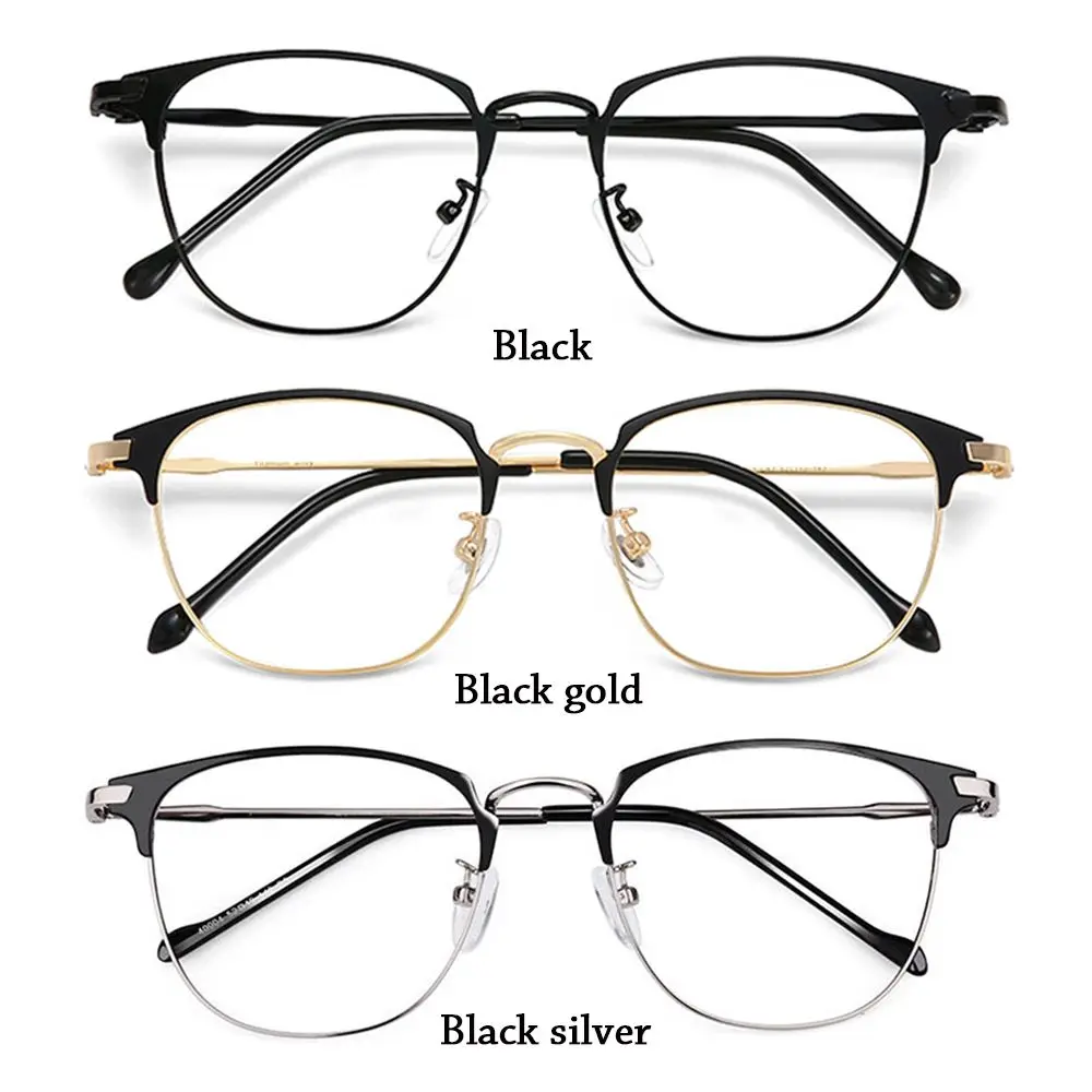 Anti-Blue Light Glasses for Men Women Fashion Oversized Metal Frame Ultralight Eye Protection Eyeglasses Office Computer Goggles