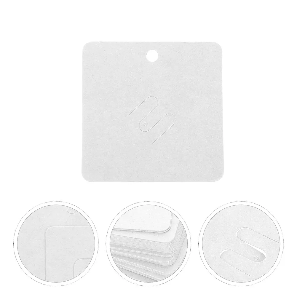 

100 шт. белых карточек для демонстрации ювелирных изделий 7x7 см, пустые этикетки-держатели для брошей, серег, ожерелий для продажи аксессуаров ручной работы