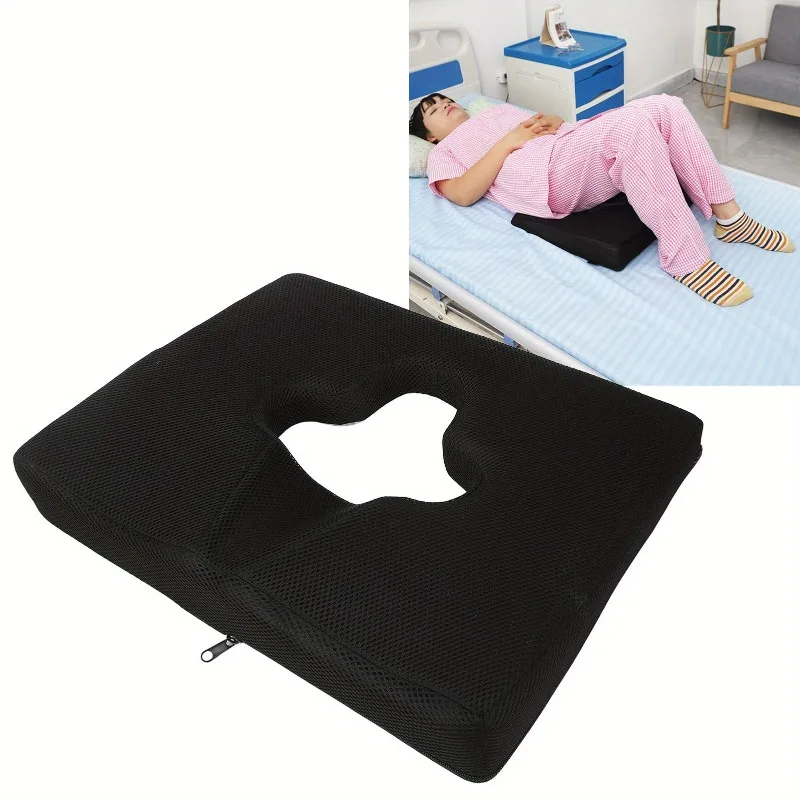 Coccyx Seat Cushion Gel Memory Foam Cushion Slow Triangular Inclined Plane T Shape Opening For Elderly For Wheelchair