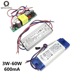 5 pz 3W-60W Driver LED ad alta potenza 600mA corrente costante AC85-277V 1-2x3W 3-4x3W 3-10x3W 10-18x3W trasformatori di illuminazione muslimata