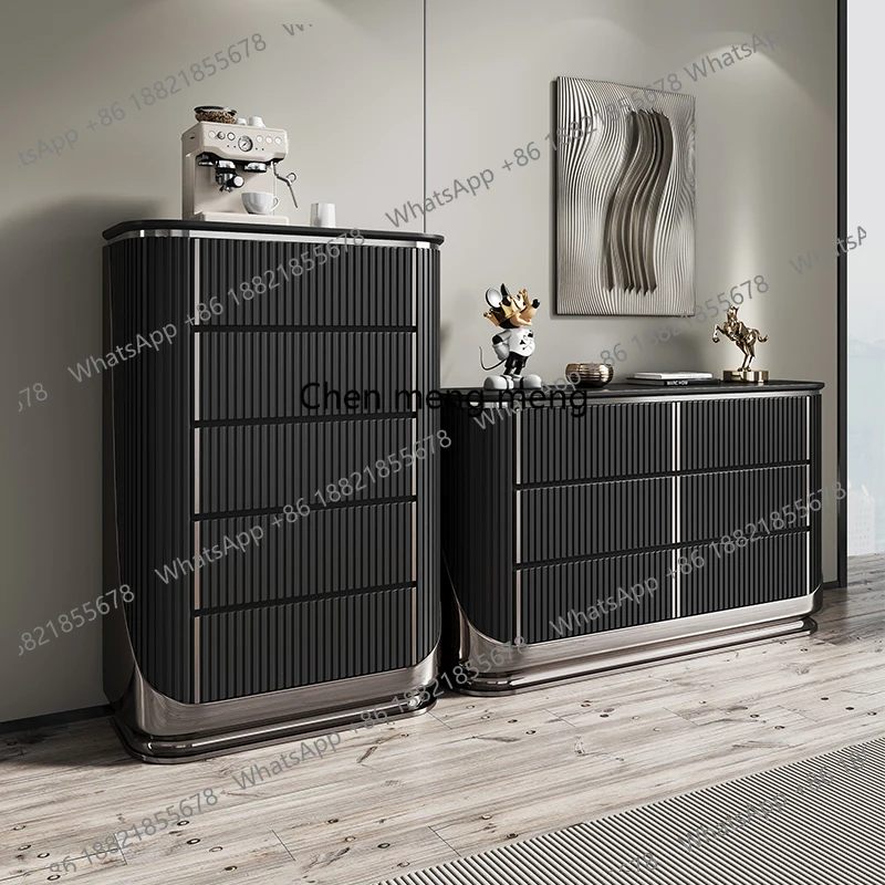 

Italian light luxury chest modern minimalist bedroom bedside cabinet American light luxury living room