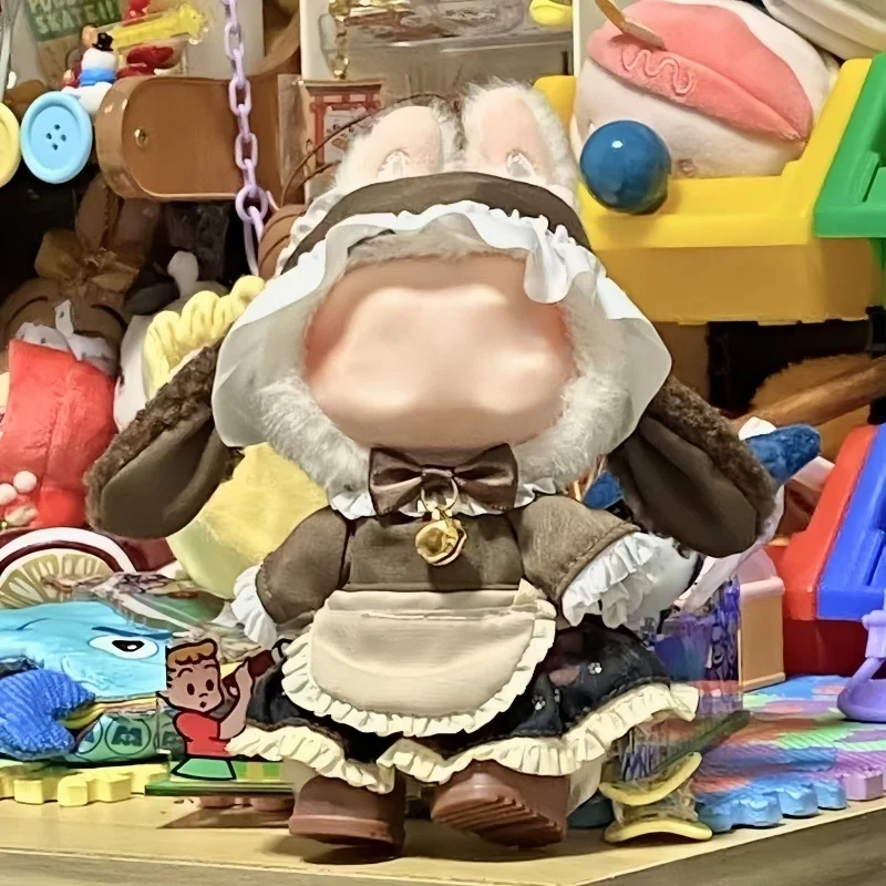 

One two three generation 17 cm doll clothes brown rabbit head cover maid cute clothes replaceable