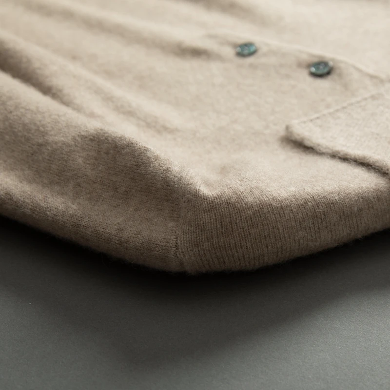 

Men's 100% Cashmere Polo Pullover Autumn Winter Soft Warm Cashmere Knitted Sweater Smart Casual Basic Jumper Korean Fashion