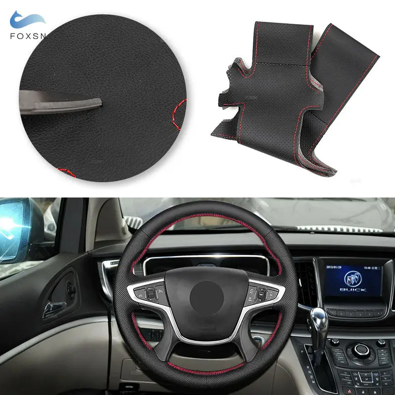 Car Interior Accessories Steering Wheel Cover Microfiber Leather Trim For Buick GL8 2011 2012 2013 2014 2015 2016 2017 2018