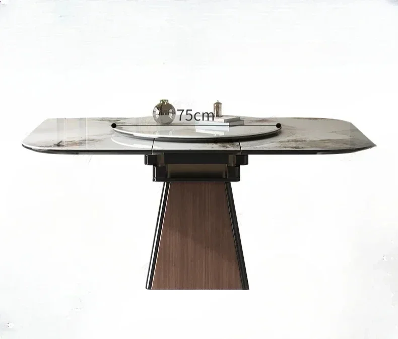 Slate retractable household solid wood square variable rectangle modern simple light luxury dining table