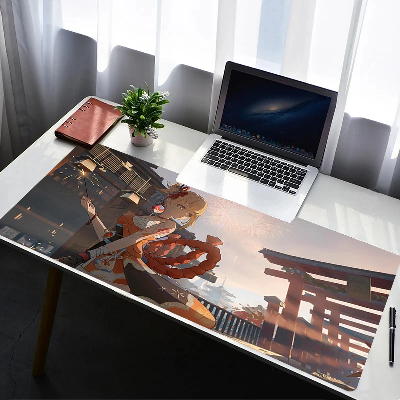 

Mouse Pad Office Gaming Accessories Keyboard Pad Anime Print G-genshin Impact Naganohara Yoimiya Mousepad Laptop Desk Mouse Mat