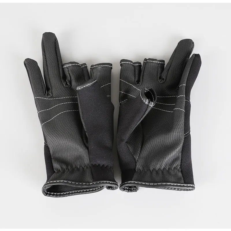 Fishing Gloves Three Finger High-Quality Fabrics Comfort Anti-Slip Outdoor Fishing Fingerless Gloves 1 Pair